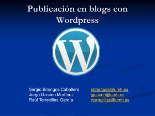 Publicación en blogs con Wordpress