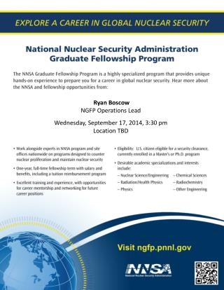 Ryan Boscow NGFP Operations Lead Wednesday, September 17, 2014, 3:30 pm Location TBD