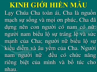 KINH GI ỚI HIỀN MẪU