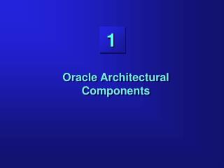 Oracle Architectural Components