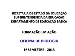 SECRETARIA DE ESTADO DA EDUCAÇÃO SUPERINTENDÊNCIA DA EDUCAÇÃO DEPARTAMENTO DE EDUCAÇÃO BÁSICA