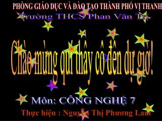 PHÒNG GIÁO DỤC VÀ ĐÀO TẠO THÀNH PHỐ VỊ THANH