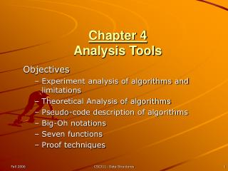 Chapter 4 Analysis Tools