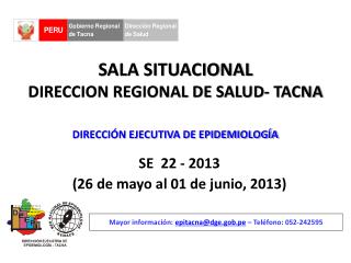 SALA SITUACIONAL DIRECCION REGIONAL DE SALUD- TACNA