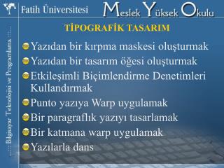 TİPOGRAFİK TASARIM