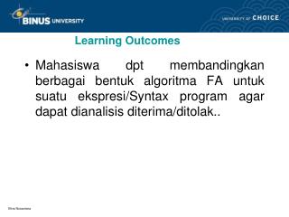 Learning Outcomes