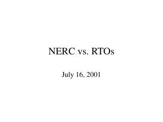 NERC vs. RTOs