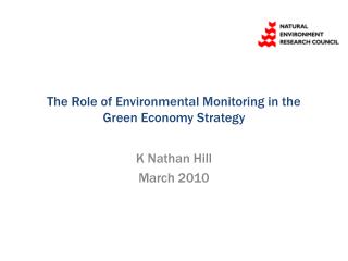 The Role of Environmental Monitoring in the Green Economy Strategy