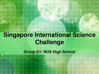 Singapore International Science Challenge