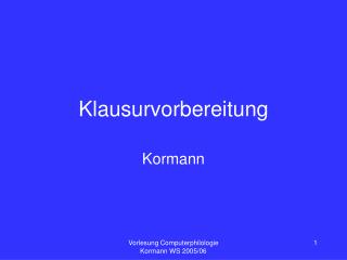 Klausurvorbereitung