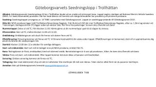 Göteborgsvarvets Seedningslopp i Trollhättan