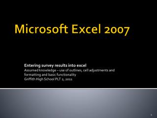 Microsoft Excel 2007