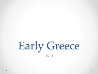 Early Greece