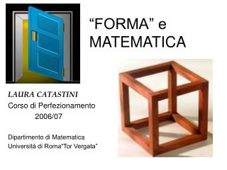 LAURA CATASTINI Corso di Perfezionamento 2006/07 Dipartimento di Matematica