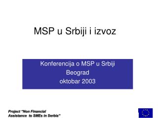 MSP u Srbiji i izvoz