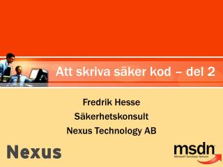 Att skriva säker kod – del 2