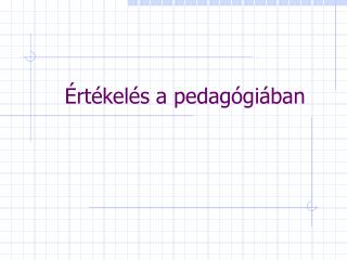 Értékelés a pedagógiában