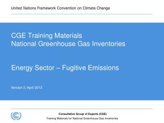 CGE Training Materials National Greenhouse Gas Inventories