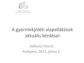 A gyermekjóléti alapellátások aktuális kérdései