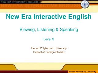 New Era Interactive English Viewing, Listening &amp; Speaking Level 3