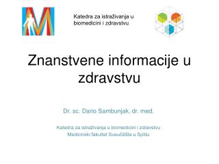 Znanstvene informacije u zdravstvu