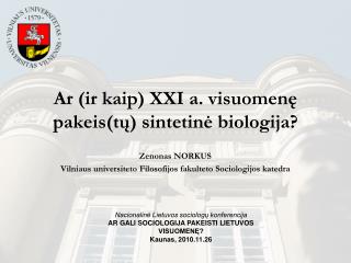 Ar (ir kaip) XXI a. visuomenę pakeis(tų) sintetinė biologija?