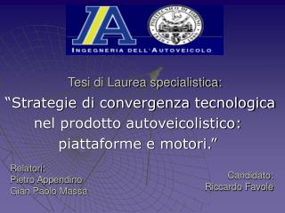 Tesi di Laurea specialistica: