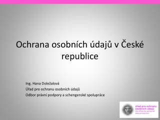 Ochrana osobních údajů v České republice