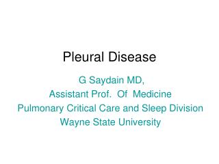 Pleural Disease