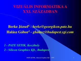 VIZUÁLIS INFORMATIKA A XXI. SZÁZADBAN
