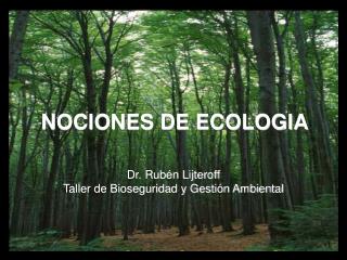 Dr. Rubén Lijteroff Taller de Bioseguridad y Gestión Ambiental