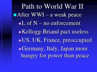 Path to World War II