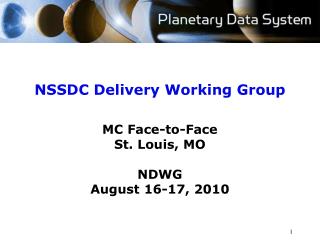 NSSDC Delivery Working Group