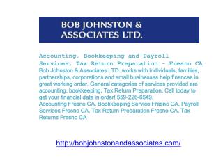 Accounting, Bookkeeping and Payroll Services, Tax Return Pre