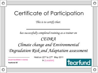 Certificate of Participation