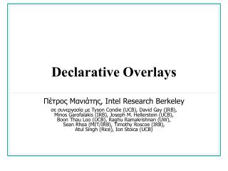 Declarative Overlays
