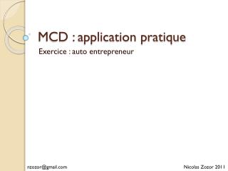 MCD : application pratique