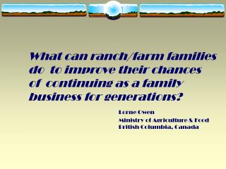 What can ranch/farm families do to improve their chances of continuing as a family