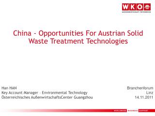 China - Opportunities For Austrian Solid Waste Treatment Technologies