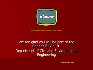 Unofficial information for CEE Graduate Students