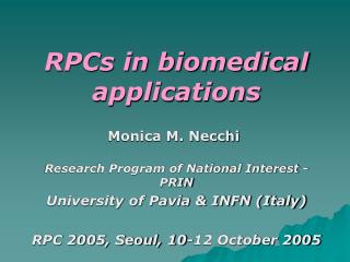 RPCs in biomedical applications