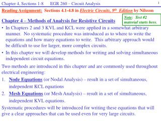 Chapter 4 – Methods of Analysis for Resistive Circuits