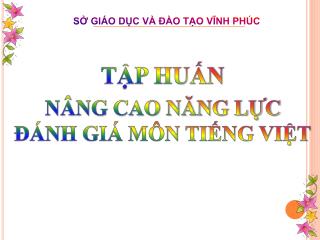 TẬP HUẤN NÂNG CAO NĂNG LỰC ĐÁNH GIÁ MÔN TIẾNG VIỆT