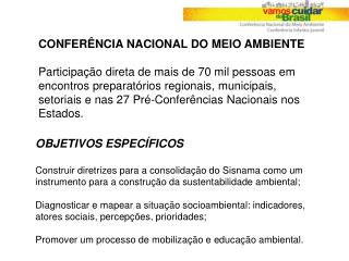 CONFERÊNCIA NACIONAL DO MEIO AMBIENTE