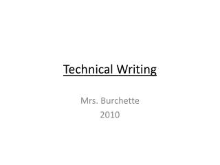 Technical Writing