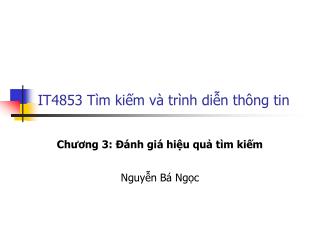 IT4853 Tìm kiếm và trình diễn thông tin