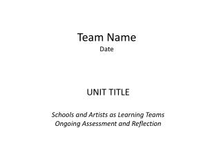 Team Name Date