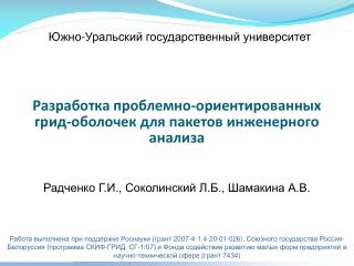 Радченко Г.И., Соколинский Л.Б., Шамакина А.В.