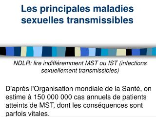 Les principales maladies sexuelles transmissibles