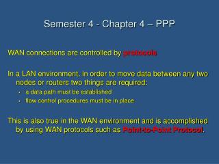 Semester 4 - Chapter 4 – PPP